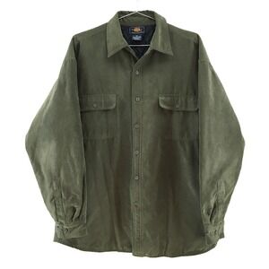 ROUTE 66 Men's Button Up Jacket‎ / Shacket • Large • Army Green • Quilted Lining